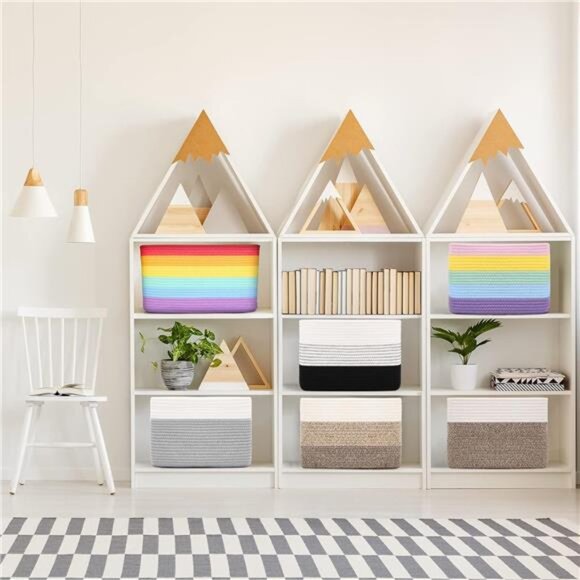 Rope Storage Baskets 3-Pack - Woven Baskets for Storage |Baby Basket for Nursery - Picture 6 of 8